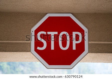 Stop sign in an unconventional place