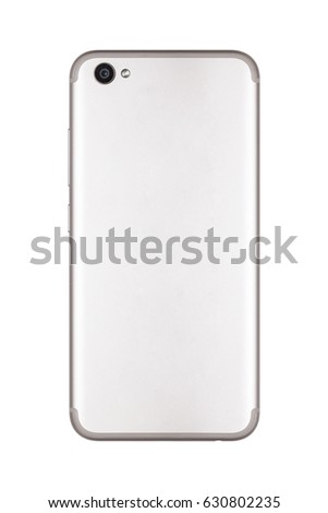 Smart phone, The back of the phone isolated on white background.
