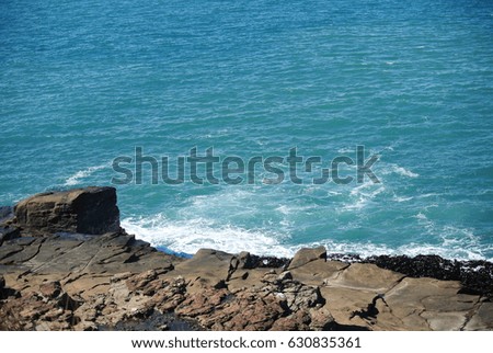 Blue sea near the shore nature background