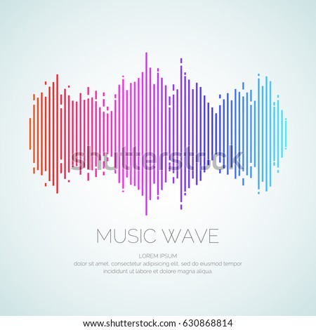 Poster of the sound wave from equalizer. Vector illustration on light background Royalty-Free Stock Photo #630868814