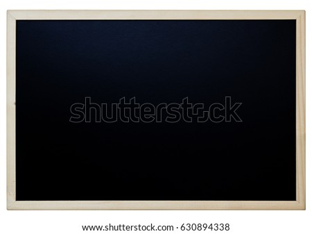 Wood black board, chalkboard on white background