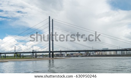 Bridge over the rhine river by Dusseldorf Germany
