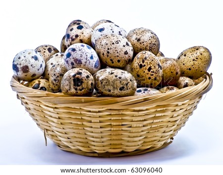 quail eggs in the basket