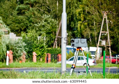 speed camera at the side of the road