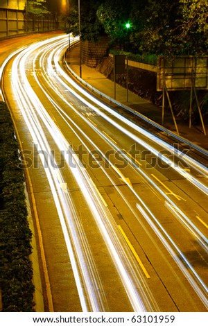 light trails on highway