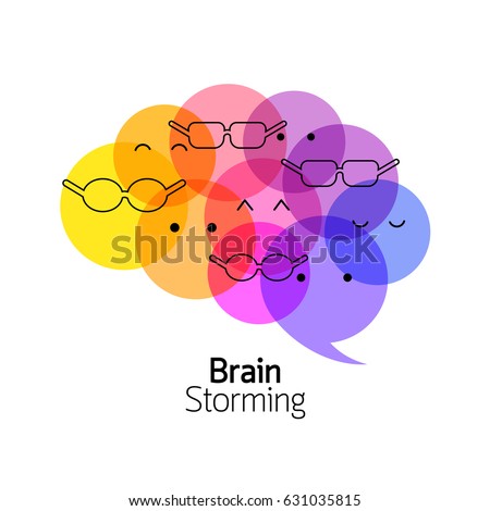  Brain with human face, icon design. Brain storming concept. Illustration. Royalty-Free Stock Photo #631035815