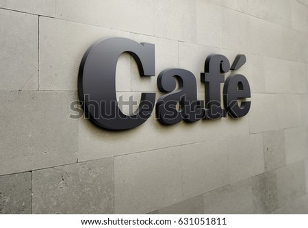 A building signage for 'Cafe'.
