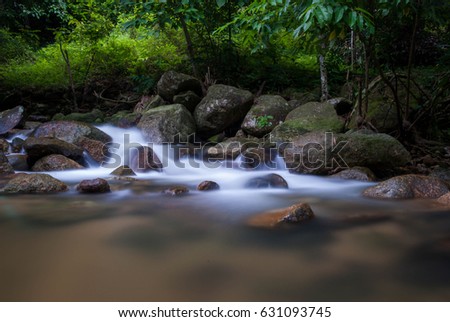 Beautiful waterfall in kiriwong village, Thailand.