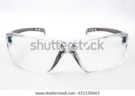 Safety goggle on white isolated background