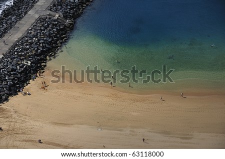 Canary Islands Teresitas beach in Tenerife