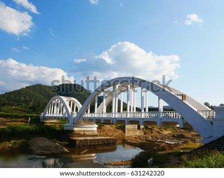 White bridge at Maeta district , Lampang , Thailand.