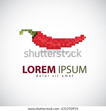 Pixelated pepper logo design
