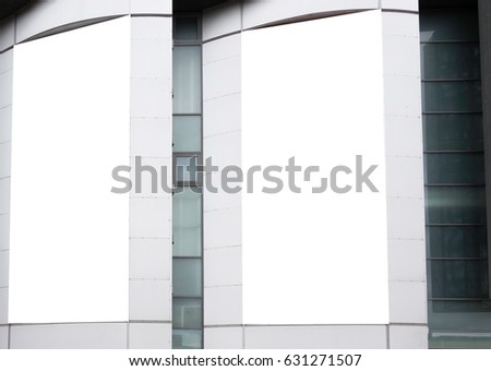 Two large vertical blank mockup's of store street showcase window