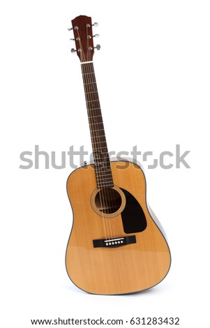 Guitar isolated on white background. Musical conception