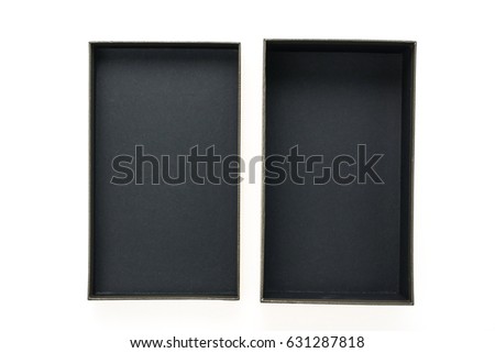 Black box mock up isolated on white background