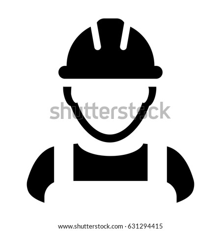 Construction Worker Icon - Vector Person Profile Avatar With Hard hat Helmet and Jacket Glyph Pictogram Symbol illustration
 Royalty-Free Stock Photo #631294415