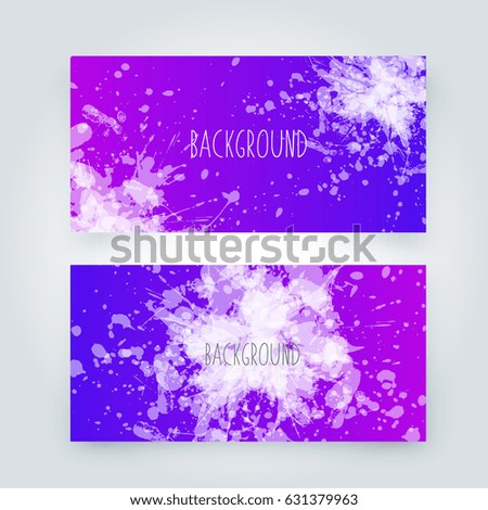 Vector abstract background with big splash and place for your text. Grunge Vector Illustration. Splatter template. Paint set for design use