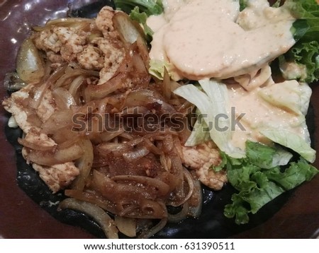 Stir fried Chicken with Ginger (Japaneses food)