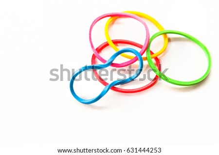 Rubber band or plastic band isolated on white background Royalty-Free Stock Photo #631444253