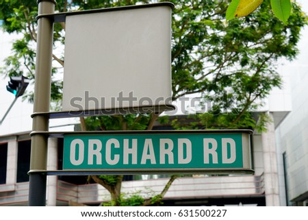 Orchard road street sign, Singapore