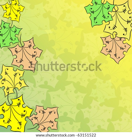 Autumn background with cartoon maple leaves (eps10)
