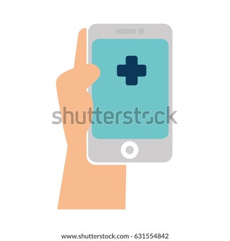 smartphone with medical app isolated icon