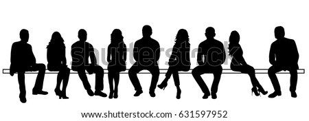 silhouettes people sitting