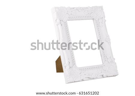 Isolated white frame with ornaments for pictures on white background