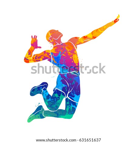 Abstract volleyball player