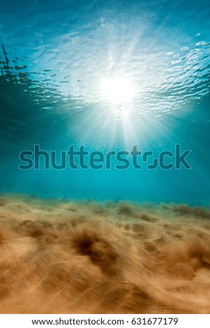 Underwater sunrise with sand Maui Hawaii