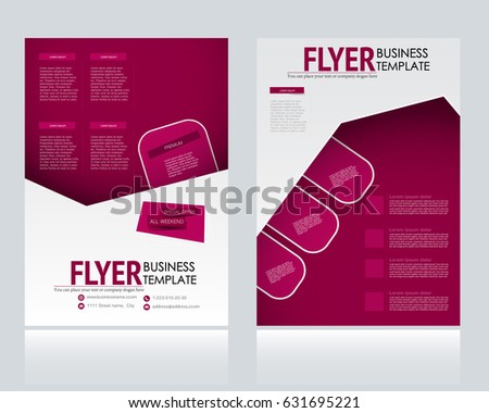 Abstract flyer design background. Brochure template. Annual report cover. For magazine, business, education, presentation. Vector illustration a4 size.  Pink color.
