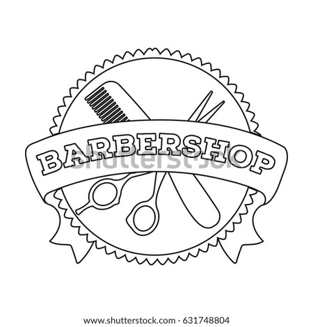 Barber's sign.Barbershop single icon in outline style vector symbol stock illustration web.