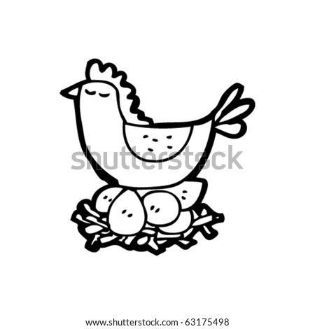 hen nesting cartoon