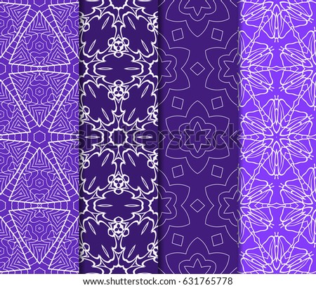 set of Modern abstract floral pattern. vector illustration. for invitation, fabric, wallpaper