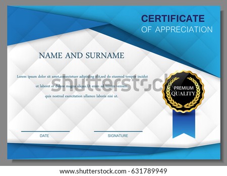 Vector certificate template.Modern diploma design.