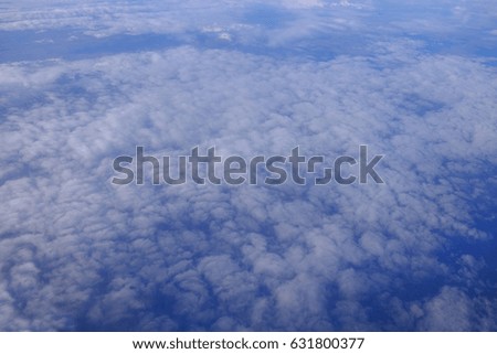 Top view blue sky above The Clouds , succeed life