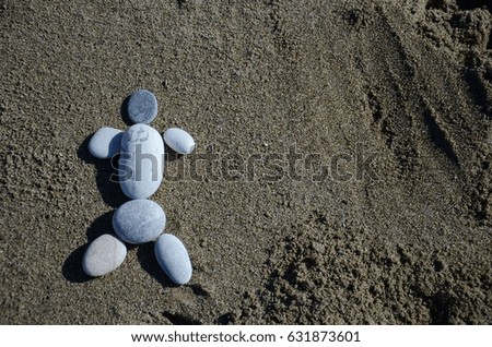 Marine wet sand. Picture of stones