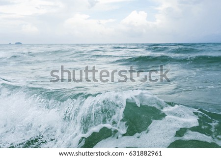 Wave of the sea  and blue sky