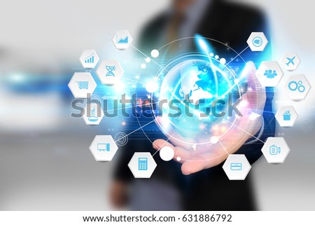Global business connection. Social network concept
