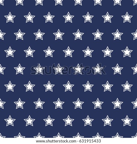 USA flag seamless pattern. White stars on a blue background