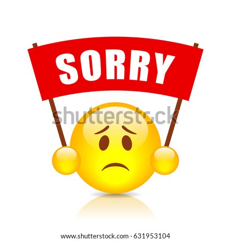 Sorry vector sign on white background Royalty-Free Stock Photo #631953104