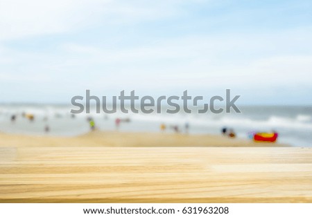 Wooden table with blurred background. Empty table for display product.