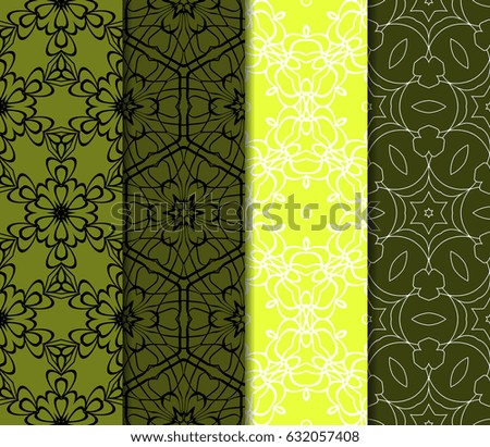 set of Lace seamless pattern with floral ornament. Creative Vector illustration. for design invitation, background, wallpaper