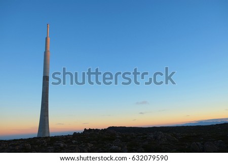 Mountain Wellington with twilight pastel sky 
