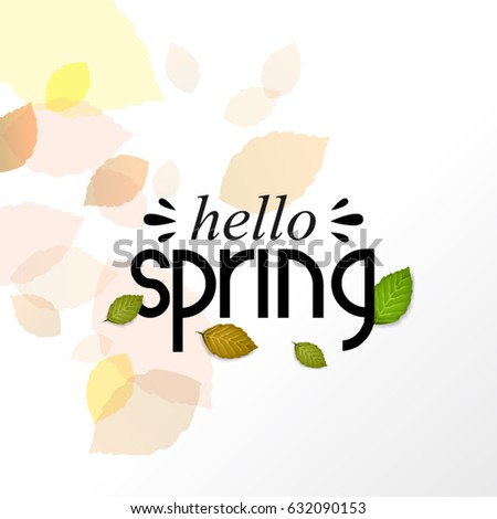 Abstract Template with Clean Minimal Style. Modern Graphic/Design Elements. Spring with Leaves in White Background