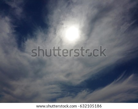 Sky, sun and cloud background.