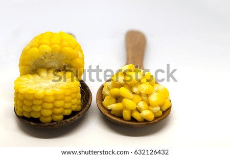 Sweet corn ears background.