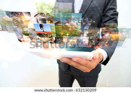 businessman working on smartphone. communication using digital technologies