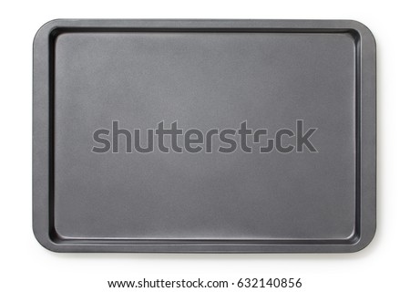 Baking tray with non-stick coating, top view, close-up. Royalty-Free Stock Photo #632140856