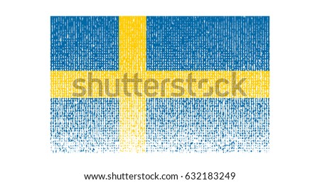 Vector halftone flag of Sweden